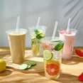 thumbnail image 3 of FOCUSLINE 50 Sets - 24 oz Clear Plastic Cups with Lids, Disposable Cups With Straw Lids for Cold Drinks, Milkshake, Smoothie, Iced Coffee and TO-GO Drinkings, 3 of 6