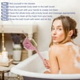 thumbnail image 6 of Unique Bargains Back Scrubber Double Side Long Handle Bath Brush Handle Brush for Bath Shower 15.35"x4.72"x4.13" Pink, 6 of 7