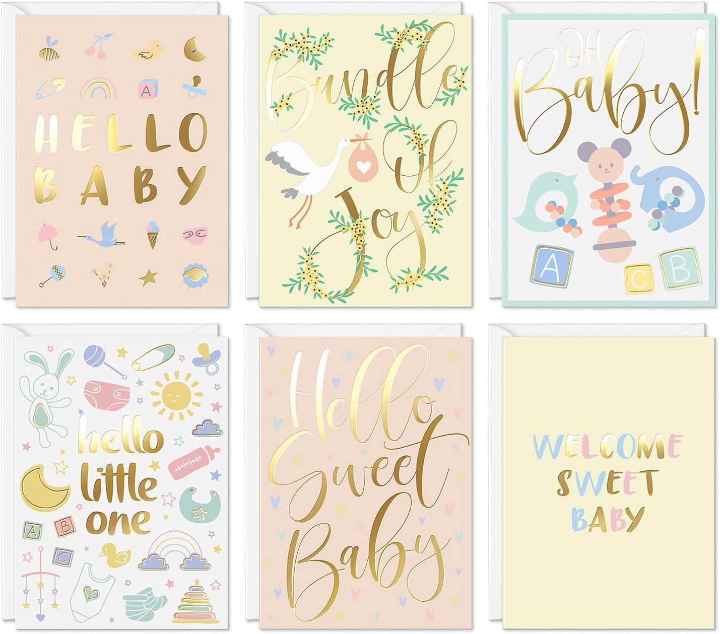 Sweetzer & Orange Unisex Baby Shower Card Girl and Boy Pack. Set of 24 ...