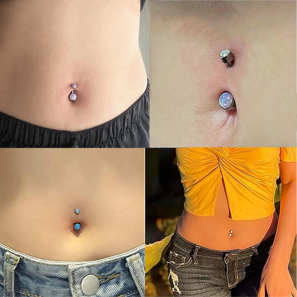 Piercing De Nombril Bioflex Avec Cœur Rose - Calibre 14, Longueur 10mm, Hypoallergénique