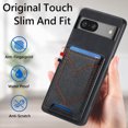 thumbnail image 3 of Nalacover Case for Google Pixel 7A Back Card Slots Wallet Case, Vintage Denim Pattern PU Leather Magnet Car Mount Cover, Full Edge Protection Anti-Drop Shockproof Case,Black, 3 of 9