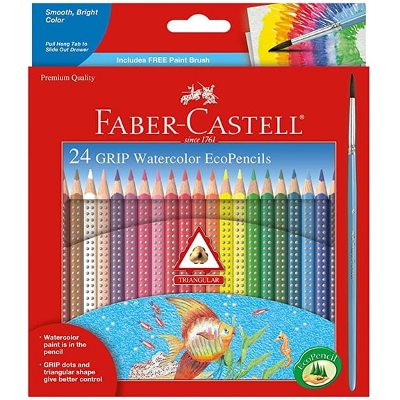 Fabercastell Grip Watercolor Ecopencils Premium Art Supplies For Kids (24 Count)