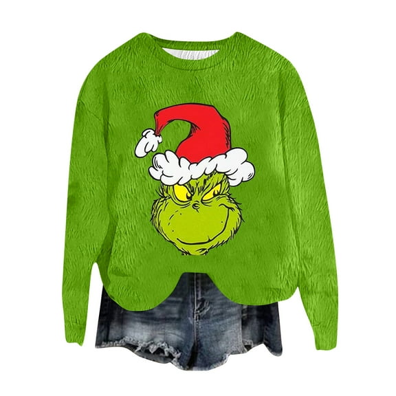 Womens Retro Christmas Sweatshirt Xmas Holiday Long Sleeve Funny Crewneck Snowman Graphic Pullover Red XL