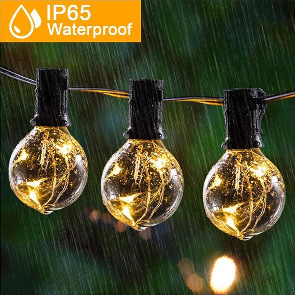 Yi Lighting 59 ft Outdoor String Light with 50pcs Shatterproof Globe LED Bulbs, Weatherproof for Patio Backyard Garden Party