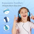 thumbnail image 4 of Tronsmart KH01 Wired Headphones for School Travel, Safe Volume Limited, Foldable Lightweight Over-Ear Headphones for PC/Tablet - Blue/Pink, 4 of 10