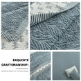 thumbnail image 6 of PANGUSHAN 100% Cotton King Quilt Set, Farmhouse King Size Quilt Bedding Set Bedspreads, Reversible Botanical Patterns Quilted Lightweight Comforter, Grayish-Blue/White Bed Spread for King Bed, 6 of 9