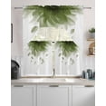 thumbnail image 2 of Modern Sage Green Kitchen Curtains Sets 24 Inch Length with Valance, Gradient Floral Abstract Bohemian White Swag Valances and Tiers Curtain Set Drapes Swag Curtains for Living Room, Bathroom, 2 of 6