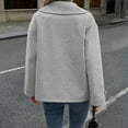 thumbnail image 4 of Women's Winter Loose Fit Cropped Wool Coat Double Breasted Dressy Short Blazer Jacket Peacoat Gray S, 4 of 6