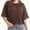 Coffee, variant on Women's Oversized Workout Cropped T Shirts Crew Neck Short Sleeve Casual Loose Summer Crop Tee Tops