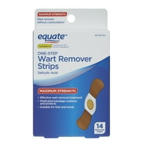 Equate Maximum Strength One-Step Wart Remover Strips, 14 Count