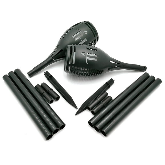 Solar Flickering Flame Torches, Solar Powered, 2-Pack with Adjustable Poles