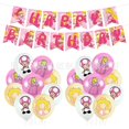 thumbnail image 4 of OP3 Mario Peach Princess Tema Niños Fiesta De Cumpleaños Decoraciones banner cake topper Globo Remolinos set Suministros PO3, 4 of 4