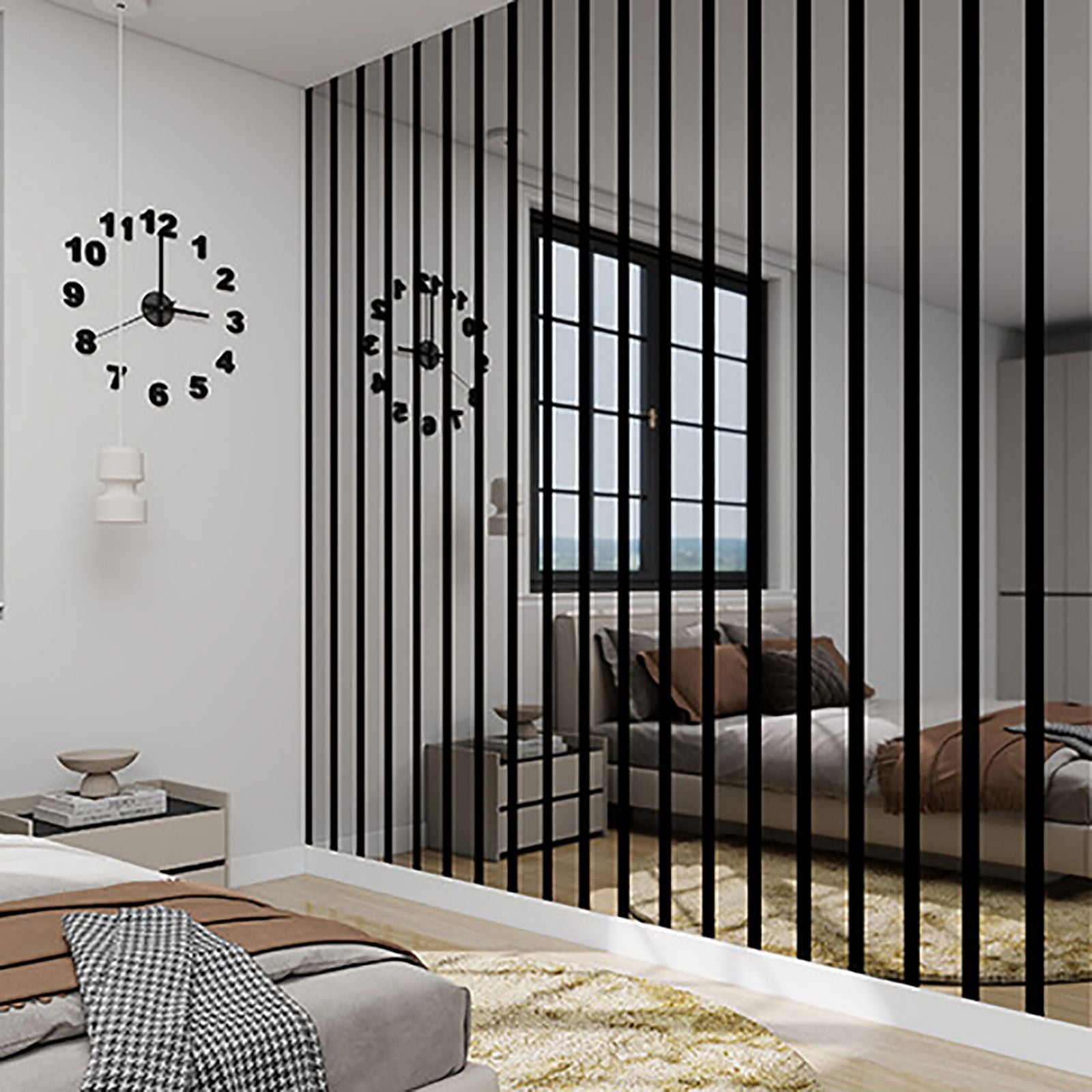 75*118 Inch Self-Adhesive Mirror Grille Wall Sticker, Luxury Reflective Peel and Stick Tile Wallpaper, Glue-Free Self-Adhesive Wall Decor