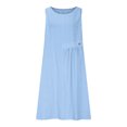 thumbnail image 4 of Vestido de Verano para las Mujeres Playa, Moda Vacaciones Color Sólido sin Mangas Hueco Fuera de la Fiesta Midi para Casual, 4 of 9