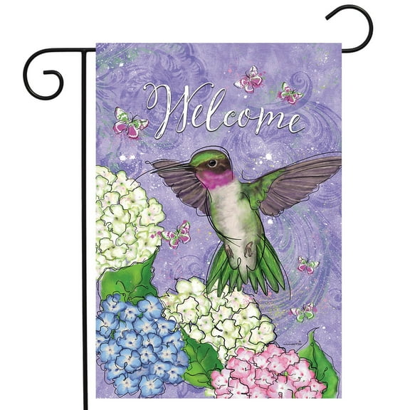 Briarwood Lane Hummingbird and Hydrangea Garden Flag