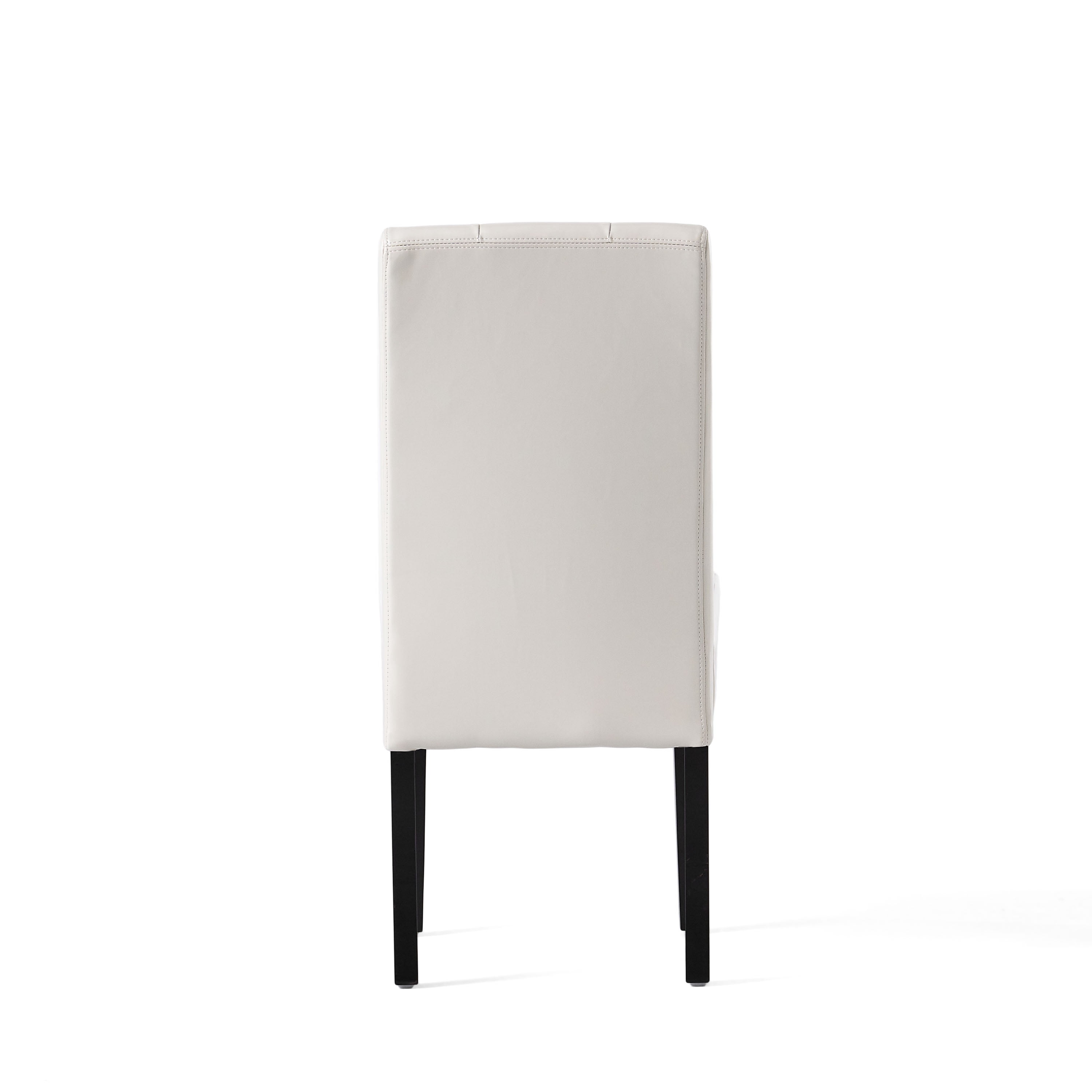 Noble House Wilson Contemporary Bonded Leather Dining Chair, Set of 2, Ivory