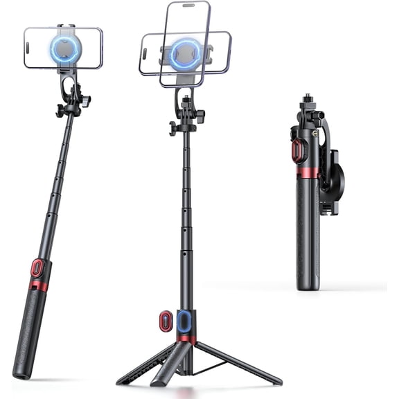 XIHAMA Magnetic Tripod Compatible with iPhone and Android,Samsung Phones,51" Selfie Stick Tripod Mount with Remote,Portable Phone Selfie Stick Stand for Photo,Video Recording,Travel,Filming