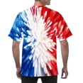 thumbnail image 4 of Avrnliq Mens Patriotic Tie Dye Burst Graphic T-Shirt, Red White Blue All Over Print, Short Sleeve Crew Neck, Regular Fit, S-6XL Multicolor,Size 5XL, 4 of 6