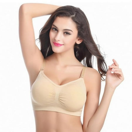 

Maternity Wire-Free Nursing Bras Women Solid Breastfeeding Bra