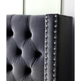 thumbnail image 5 of Contemporary Velvet Upholstered Bed with Deep Button Tufting, Solid Wood Frame, High-density Foam, Silver Metal Leg, Queen Size S00092, 5 of 5