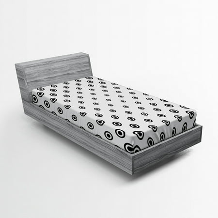 Geometric Circle Fitted Sheet Diffe Round Shaped Dots Spots Motif Simplistic Abstract Background Soft Decorative Fabric Bedding Black White By Ambesonne Com - White Bedding Black Spots Geometric Circle Fitted Sheet Diffe Round Shaped Dots Spots Motif Simplistic Abstract Background Soft Decorative Fabric Bedding Black White By Ambesonne Com - White Bedding Black Spots