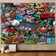 thumbnail image 1 of Tapiz para colgar en la pared, estilo grafiti, 150 x 130 cm, piel de melocotón, 1 of 3