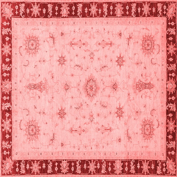 Ahgly Company Indoor Square Oriental Red Traditional Area Rugs, 6' Square