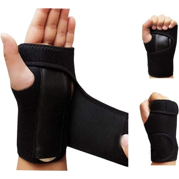 2 Pieces Carpal Tunnel Recover Wrist Brace with Removable Splint and Adjustable Support Wrap Universal Size (Left and right wrist sleep support),Universal,black