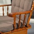 thumbnail image 6 of Anti-Pinch Glider Chair w/ Ottoman, Rubber Wood Glider Rocking Chair Sets for Nursing, Antique Brown, 6 of 8