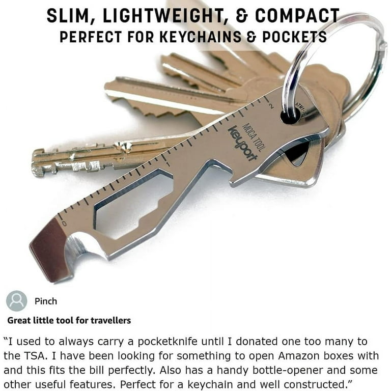 アクセサリー moca1c Keyport MOCA 10-in-1 Keychain Multitool (Silver Stainless Steel