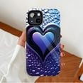 thumbnail image 2 of Heart Design Metallic Gradient Hexagonal Pattern iPhone Case, Stylish Protective Cover for Women Men, Compatible with iPhone 11/12/13/14/15/16 (Pro Max/Plus), 2 of 9