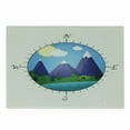 thumbnail image 1 of Travel Cutting Board, Compass with Mountains Tent a Bonfire and a Lake Adventurous Logo Design, Decorative Tempered Glass Cutting and Serving Board, in 3 Sizes, by Ambesonne, 1 of 2