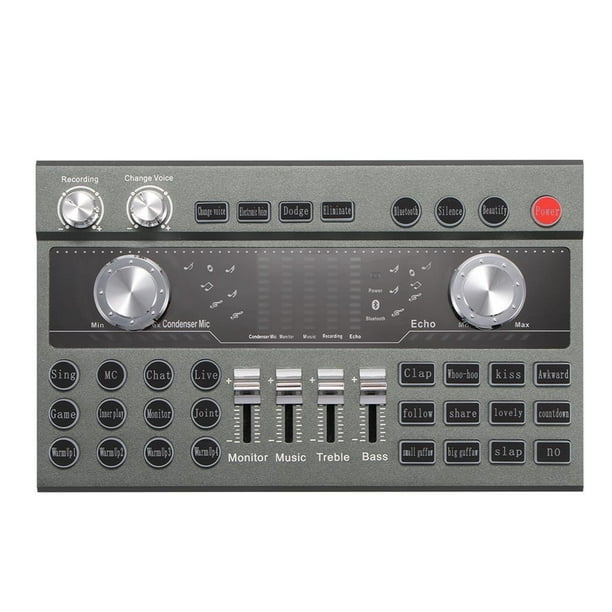 Tarjeta De Sonido Externa Bluetooth Aleación De Aluminio Colorida Retroiluminación Tarjeta De Sonido Para Teléfono Altavoz Juego Canto Yuarrent EL009536-00