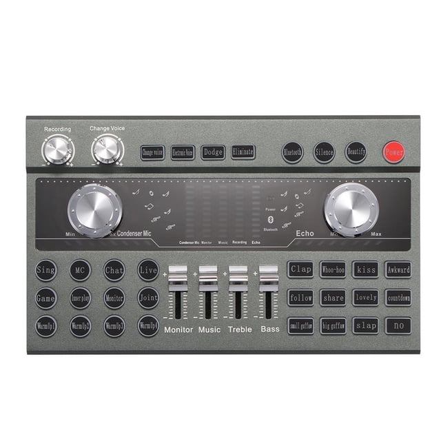 Tarjeta De Sonido Externa Bluetooth Aleación De Aluminio Colorida Retroiluminación Tarjeta De Sonido Para Teléfono Altavoz Juego Canto Advancent EL009536-00