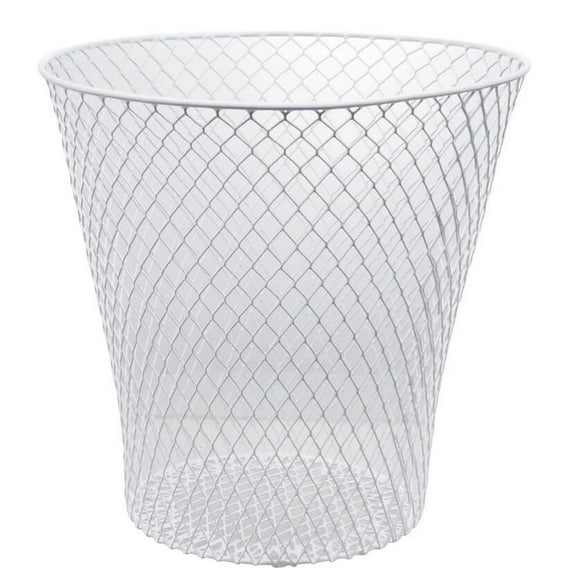 essentials wire mesh waste basket (white)