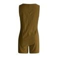 thumbnail image 4 of Baqcunre Women's V Necl Solid Color Sleeveless Button-Pocket Shorts Romper,Size S-XXL,One Piece Jumpsuit,Womens Jumpsuit,Jumpsuits for Women Casual,Womens Clothes,Color Green, 4 of 6