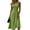 Green, variant on JULMCOMO Dresses for Women Round Neck Ruched Waist Pleated Elegant Summer Midi Dresses Sleeveless A Line Casual Sundresses Yellow M