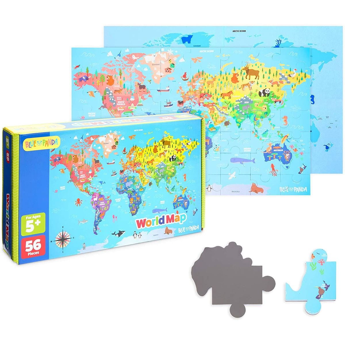 JUMBO Magnetic PUZZLE World MAP Whiteboard & Marker Educational Toy Geography