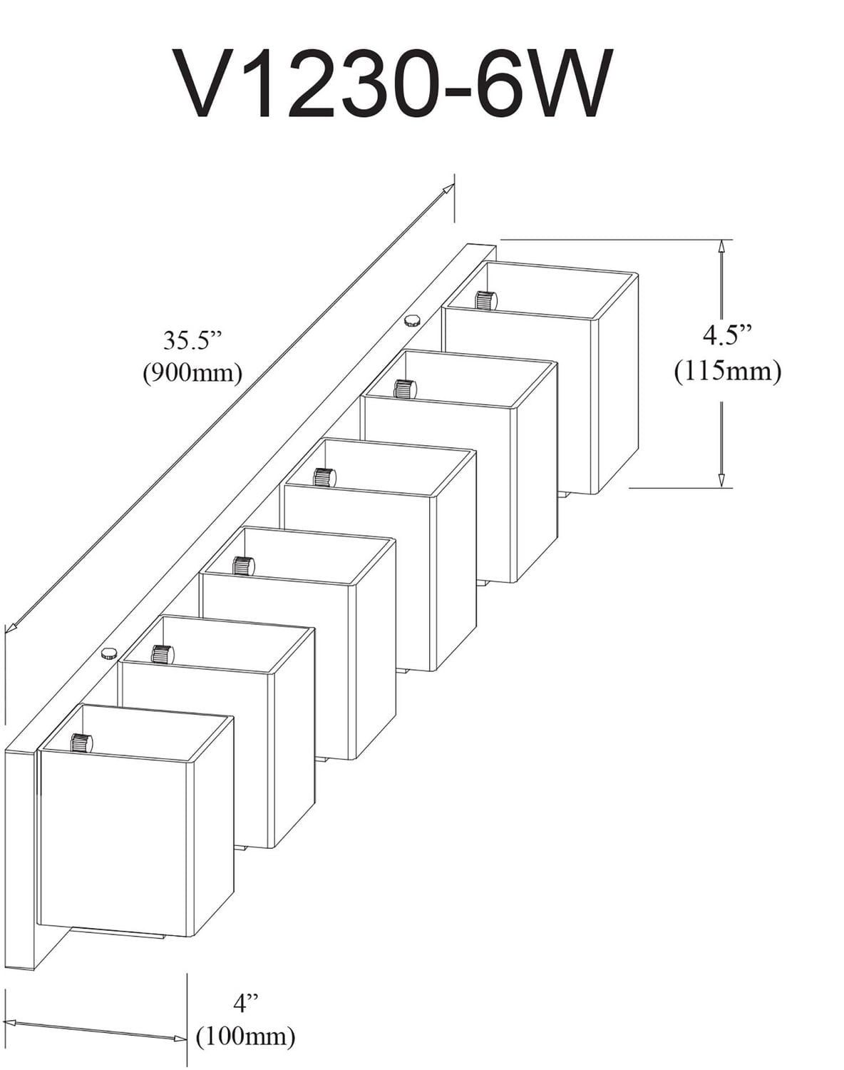 Luminaire de meuble-lavabo à 6