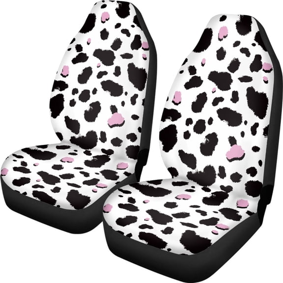 XYZCANDO Set of 2 Auto Seat Covers Set for Interior Car Seat Covers Protector Decorative, SUV Van Sedan Car Front Seat Covers, Cowhide Pattern