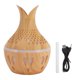 thumbnail image 1 of Humidificador de madera de 300 ml con difusor de aroma, alimentado por USB, luz nocturna ambiental y forma hueca de 2 pétalos., 1 of 14