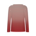 thumbnail image 5 of RXIRUCGD Hauts Décontractés à Rayures Manches Longues Col en V pour Femmes, Rouge, Taille : S, 5 of 5
