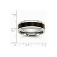 thumbnail image 6 of Stainless Steel Polished Black Wood Inlay Enameled 8.00mm Ring Size: 11; for Adults and Teens; for Women and Men, 6 of 6