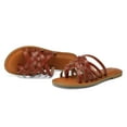 thumbnail image 5 of Pennysue Women Strappy Slippers Summer Brown Flat Sandals Size 7, 5 of 6