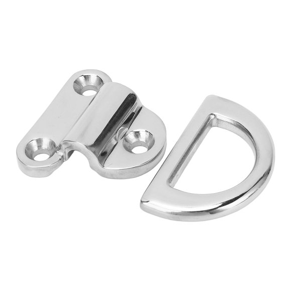 Folding Pad Eye D Ring, 316 Marine Grade Stainless Steel Folding Pad Eye, Tie Down Anchor Deck D Ring Anchor Replacement for Heavy Duty Truck Marine Trailer Boat
