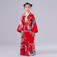 thumbnail image 3 of GDREDA Kids Pajamas Japanese Traditional Dress Kimono Robe For Kids Girls Yukata Kimono Anime Robe Outfits Red,2-3 Years, 3 of 3