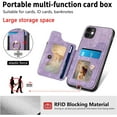 thumbnail image 3 of Phone Case for iPhone 11 6.1 Wallet Cover with Screen Protector and Wrist Strap Lanyard RFID Credit Card Holder Ring Stand Cell Accessories iphone11case iPhone11 i Phone11 11s XI 11R Women Men Purple, 3 of 13