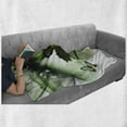 thumbnail image 5 of Abstract Soft Flannel Fleece Throw Blanket, Surreal Natural Artwork a Swan Floating in Eye and Flying Butterflies, Cozy Plush for Indoor and Outdoor Use, 70" x 90", Green Black White, by Ambesonne, 5 of 5