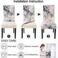 thumbnail image 6 of Pattern Chair Covers for Dining Room Set of 6, High Stretch Removable Washable Parsons Chair Slipcover for Home Party Hotel Wedding Ceremony (Gray Marble,6PCS), 6 of 6