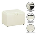 thumbnail image 2 of Convenience Concepts Designs4Comfort Accent Storage Ottoman with Reversible Tray, Ivory Faux Leather, 2 of 11